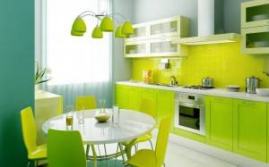 Зеленый цвет на кухне