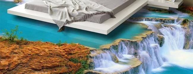 Эффект водопада в спальне